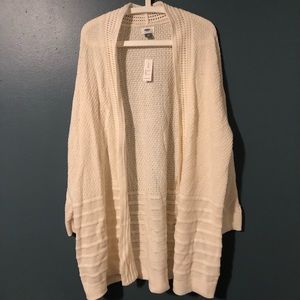 Cream open front cardigan, size 3x